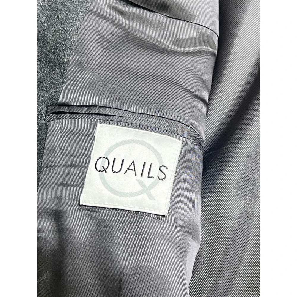 Andrew Fezza New York Gray Worsted Wool‎ Cashmere Blazer Mens 42R